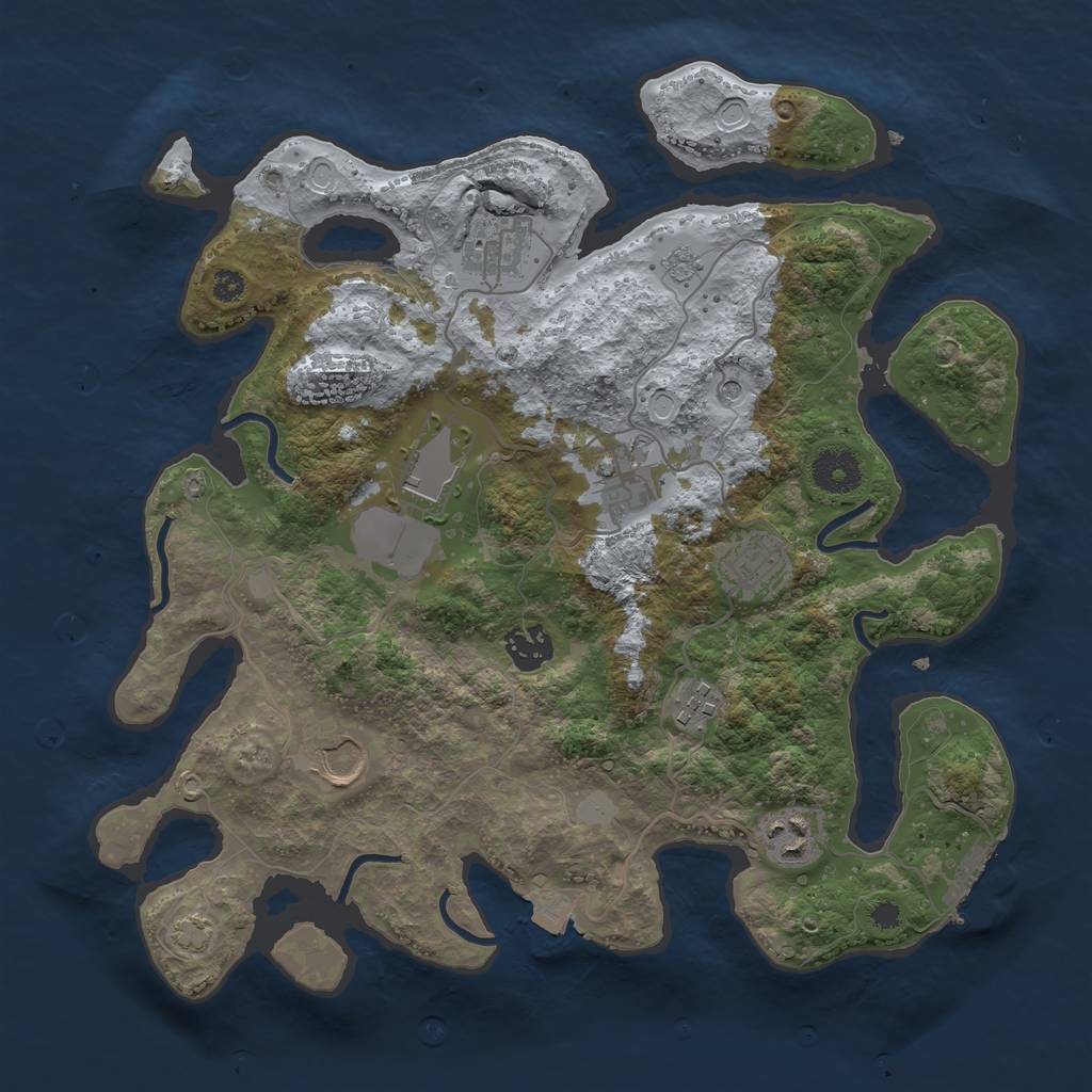 Rust Map: Procedural Map, Size: 3500, Seed: 96867016, 15 Monuments