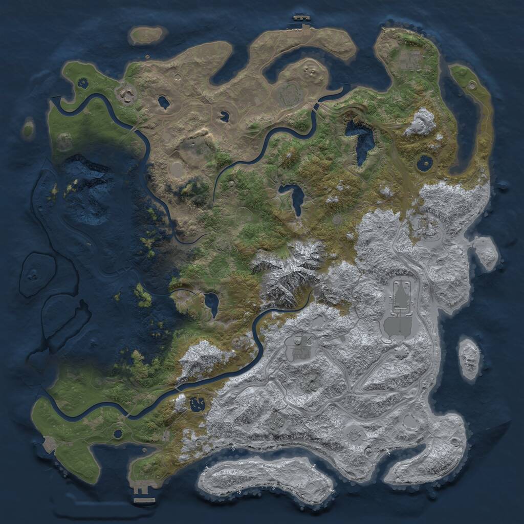 Rust Map: Procedural Map, Size: 5000, Seed: 2512, 15 Monuments