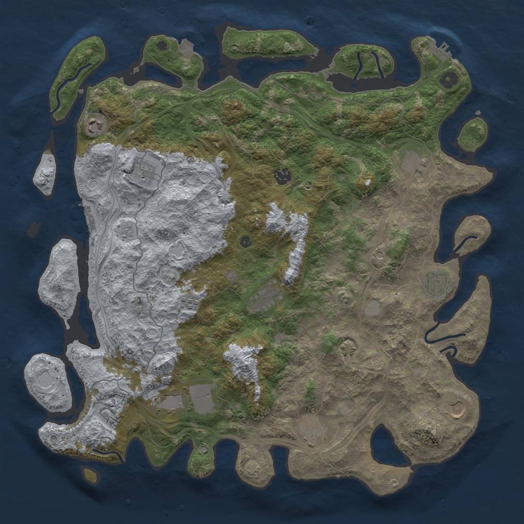 Rust Map: Procedural Map, Size: 4600, Seed: 12354, 19 Monuments