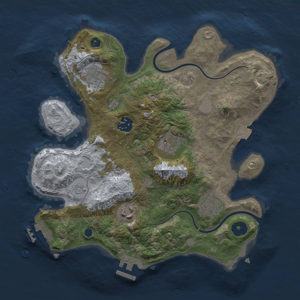 Rust Map: Procedural Map, Size: 3000, Seed: 21853, 11 Monuments
