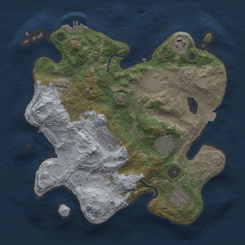 Rust Map: Procedural Map, Size: 3000, Seed: 226796962, 12 Monuments