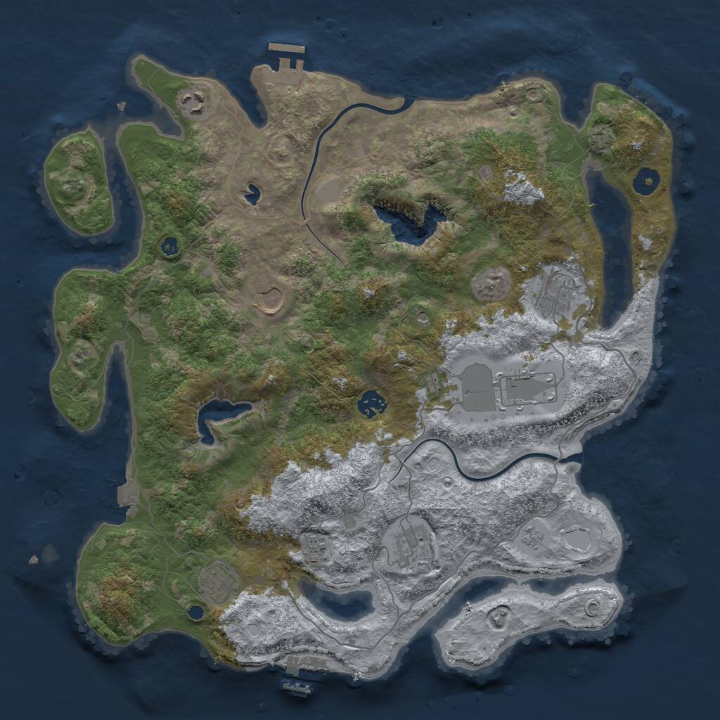 Rust Map: Procedural Map, Size: 4000, Seed: 662410103, 14 Monuments