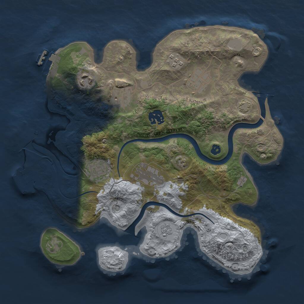 Rust Map: Procedural Map, Size: 3000, Seed: 15463, 13 Monuments