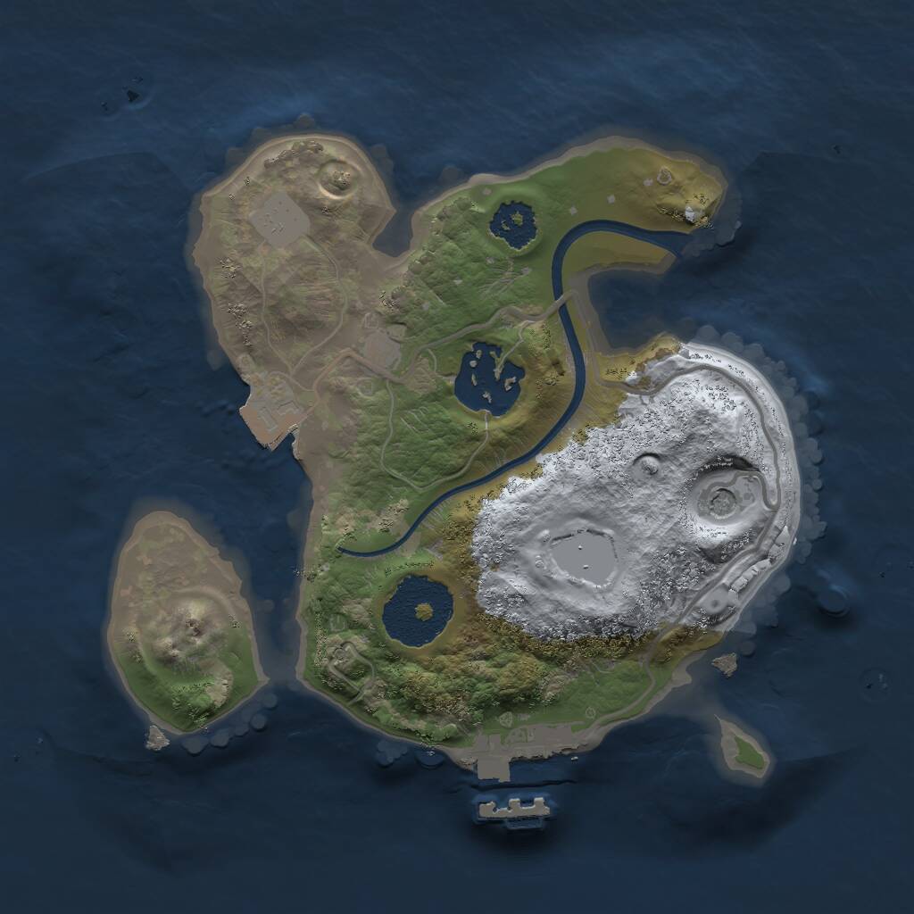 Rust Map: Procedural Map, Size: 2000, Seed: 1212121212, 4 Monuments