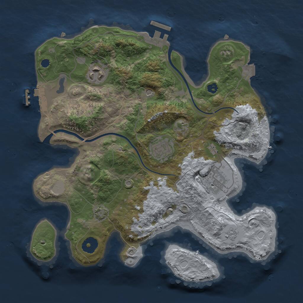 Rust Map: Procedural Map, Size: 2900, Seed: 9748650, 9 Monuments