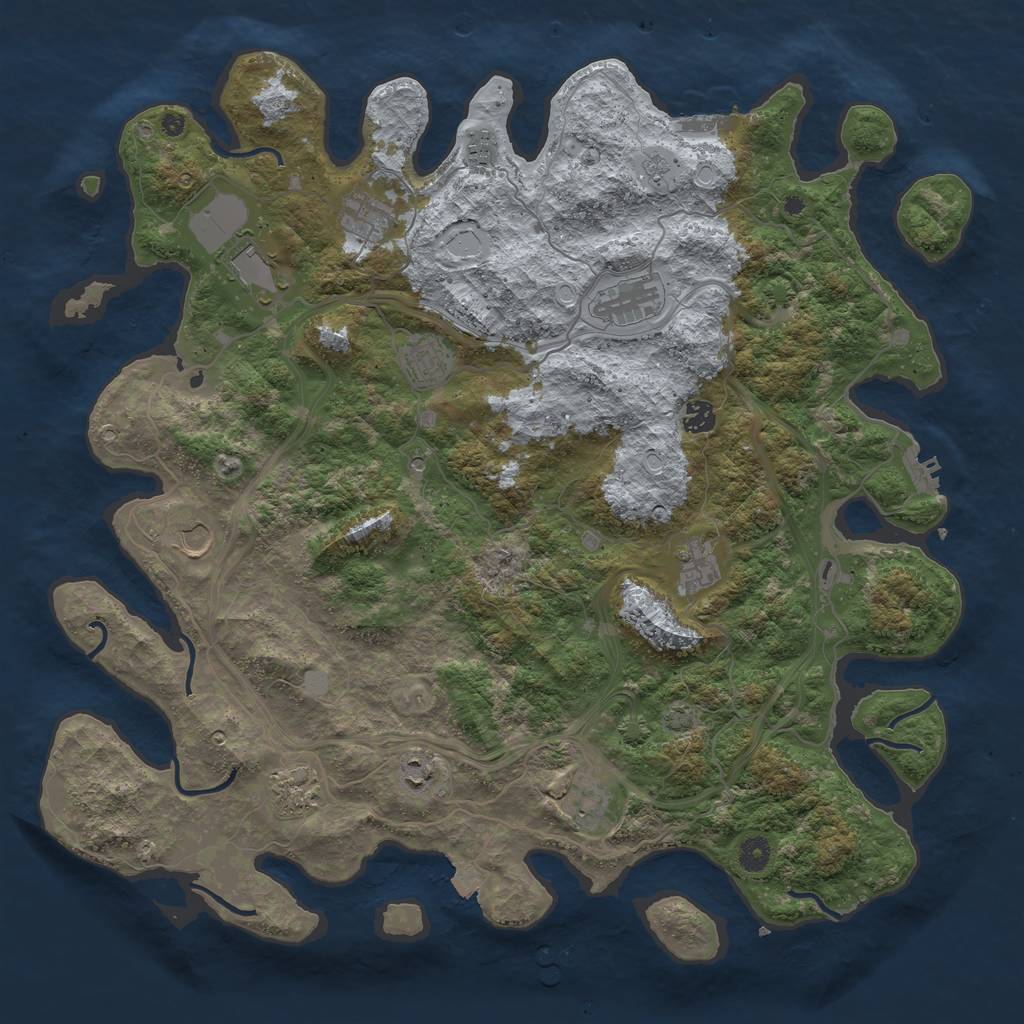 Rust Map: Procedural Map, Size: 4550, Seed: 45485593, 19 Monuments