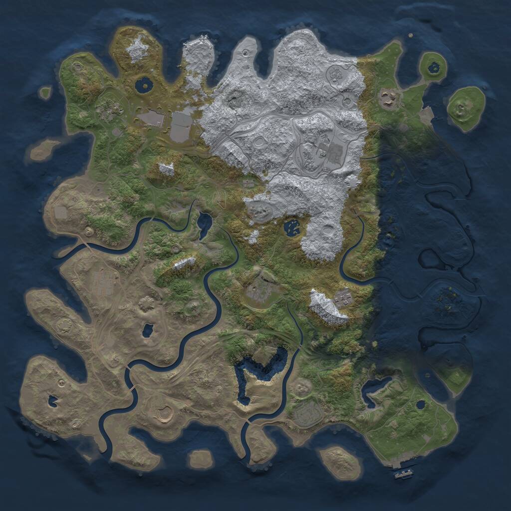 Rust Map: Procedural Map, Size: 4550, Seed: 45485593, 15 Monuments
