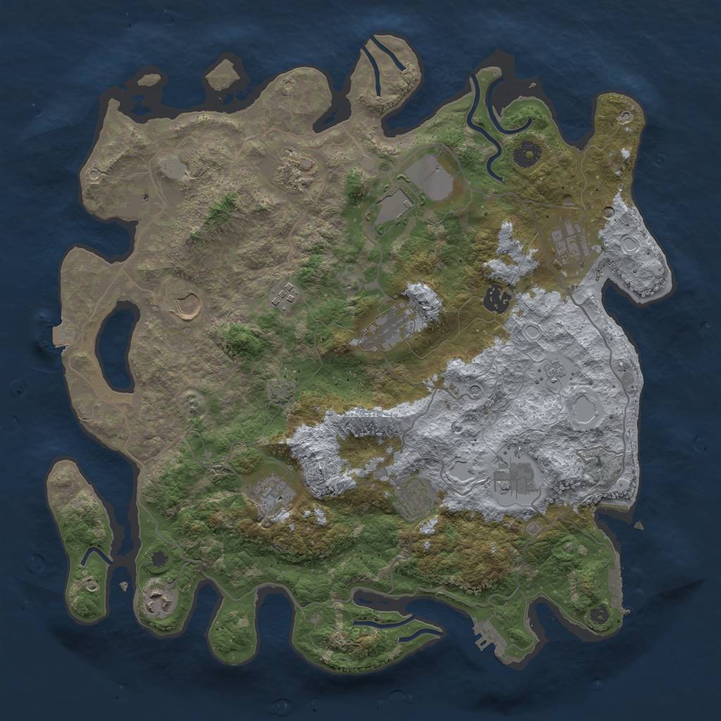 Rust Map: Procedural Map, Size: 4000, Seed: 29765816, 19 Monuments