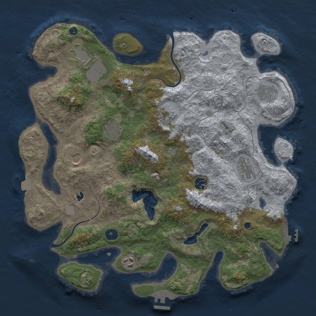 Rust Map: Procedural Map, Size: 4000, Seed: 59873215, 15 Monuments