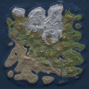 Thumbnail Rust Map: Procedural Map, Size: 4089, Seed: 698294707, 14 Monuments