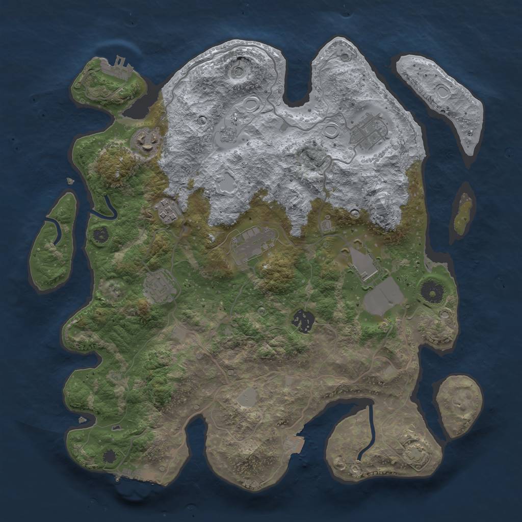 Rust Map: Procedural Map, Size: 3500, Seed: 628188244, 15 Monuments