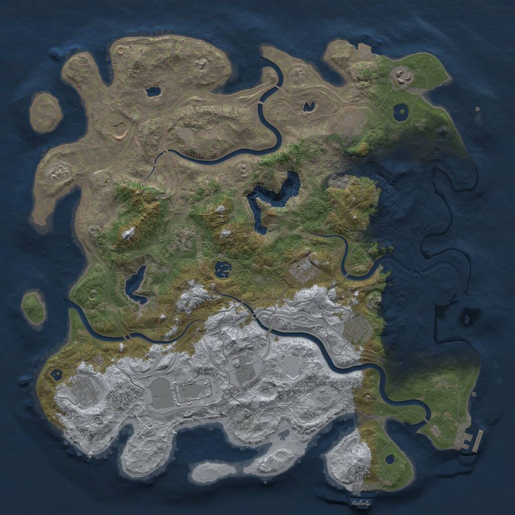 Rust Map: Procedural Map, Size: 4500, Seed: 1897876, 17 Monuments