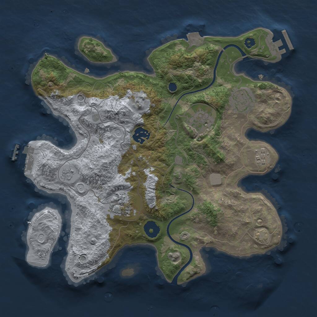 Rust Map: Procedural Map, Size: 3000, Seed: 92665, 11 Monuments
