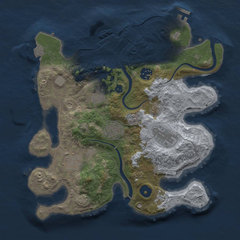 Rust Map: Procedural Map, Size: 3000, Seed: 1268118988, 12 Monuments