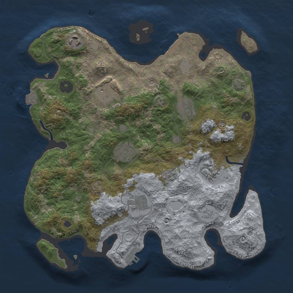 Rust Map: Procedural Map, Size: 3300, Seed: 1488223149, 15 Monuments