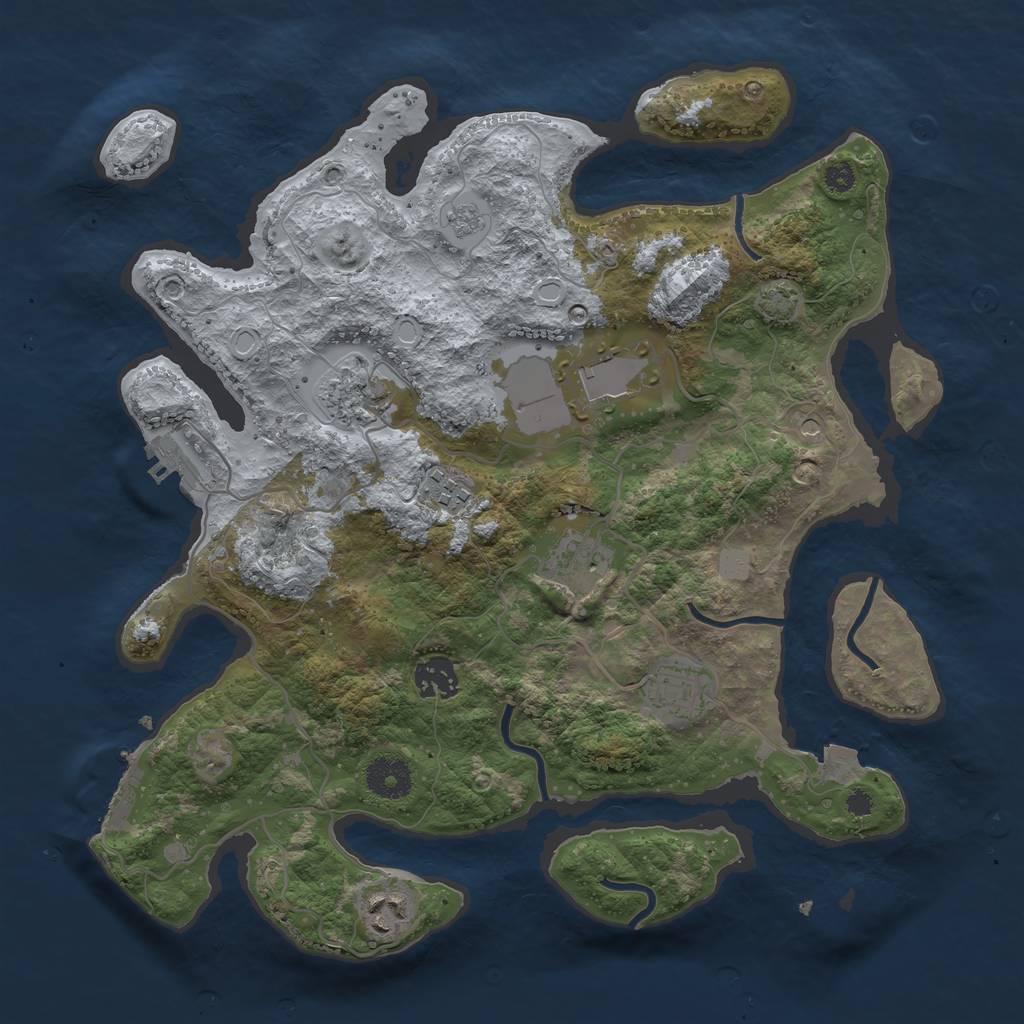 Rust Map: Procedural Map, Size: 3500, Seed: 2089129708, 15 Monuments