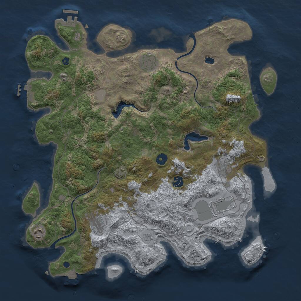 Rust Map: Procedural Map, Size: 4000, Seed: 1948308865, 12 Monuments