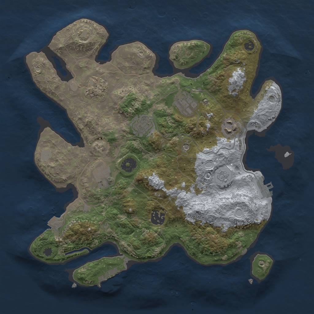 Rust Map: Procedural Map, Size: 3200, Seed: 6348, 14 Monuments