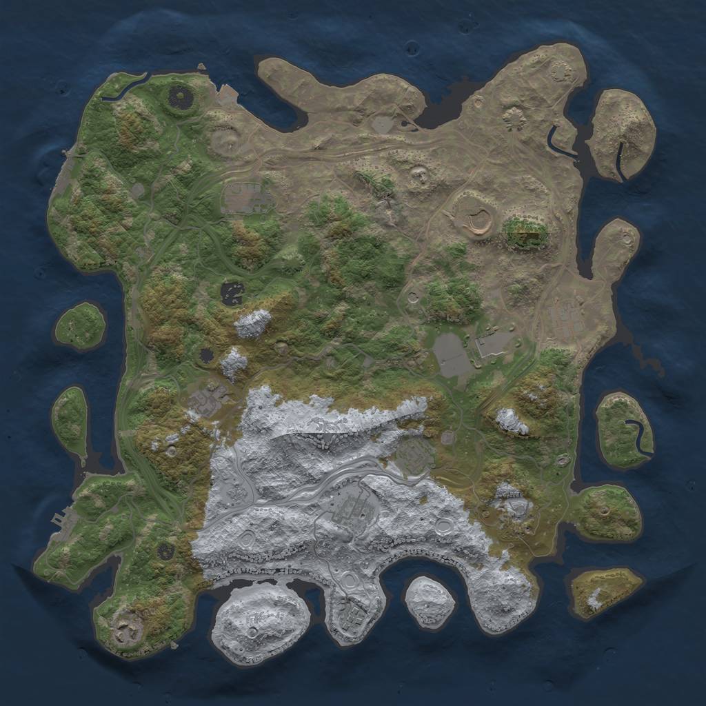 Rust Map: Procedural Map, Size: 4250, Seed: 1237964515, 19 Monuments
