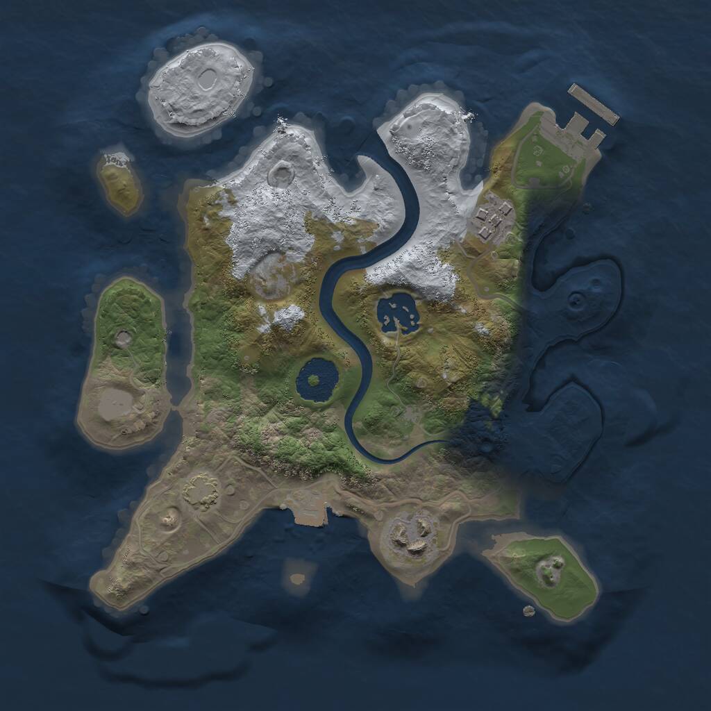 Rust Map: Procedural Map, Size: 2500, Seed: 48240688, 6 Monuments