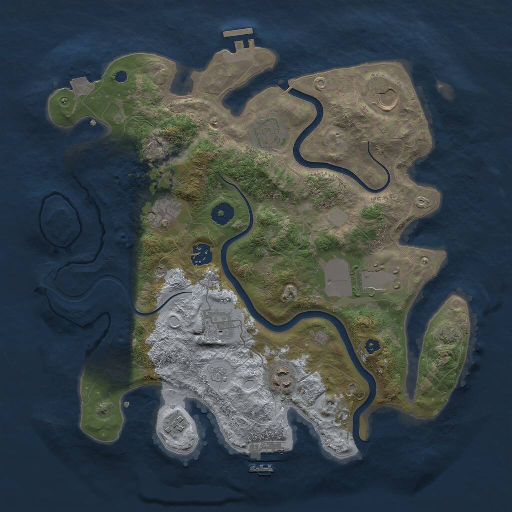 Rust Map: Procedural Map, Size: 3500, Seed: 14469993, 14 Monuments