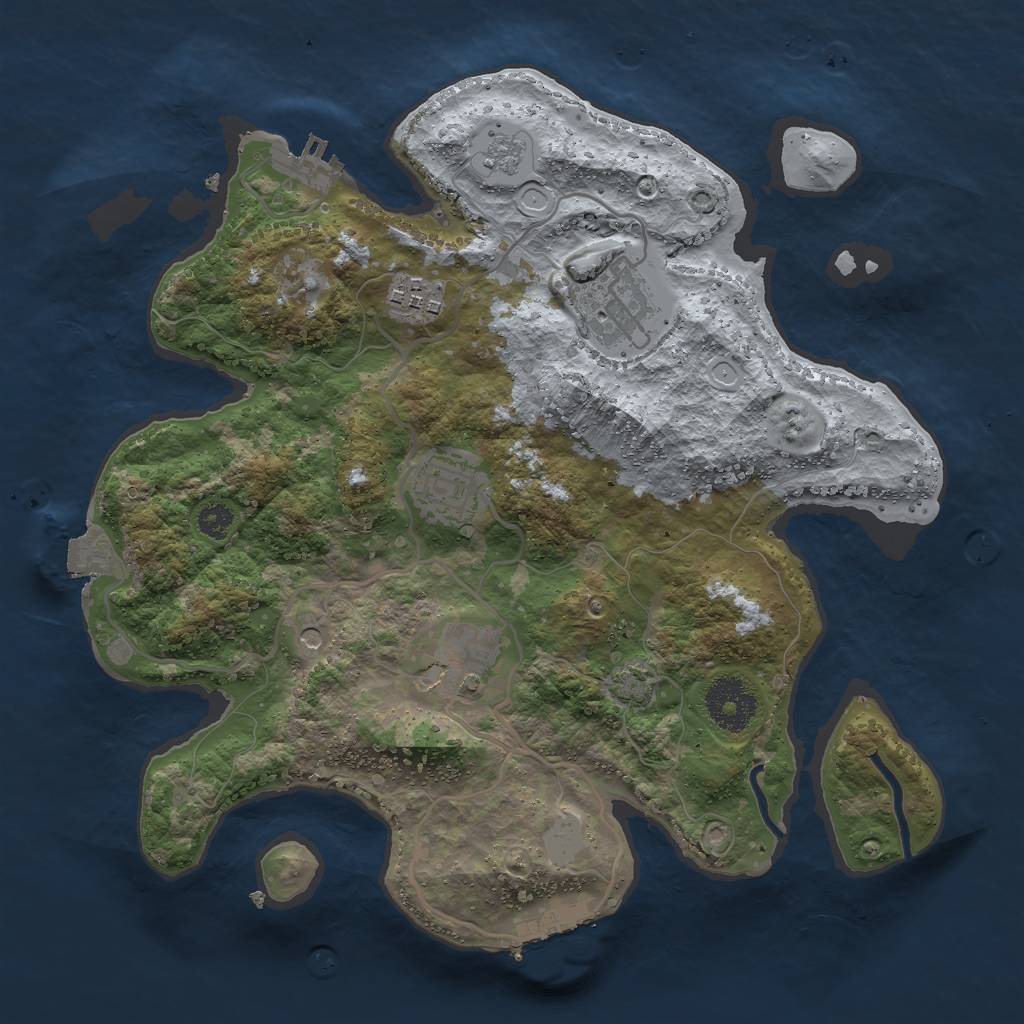 Rust Map: Procedural Map, Size: 3000, Seed: 159368, 12 Monuments