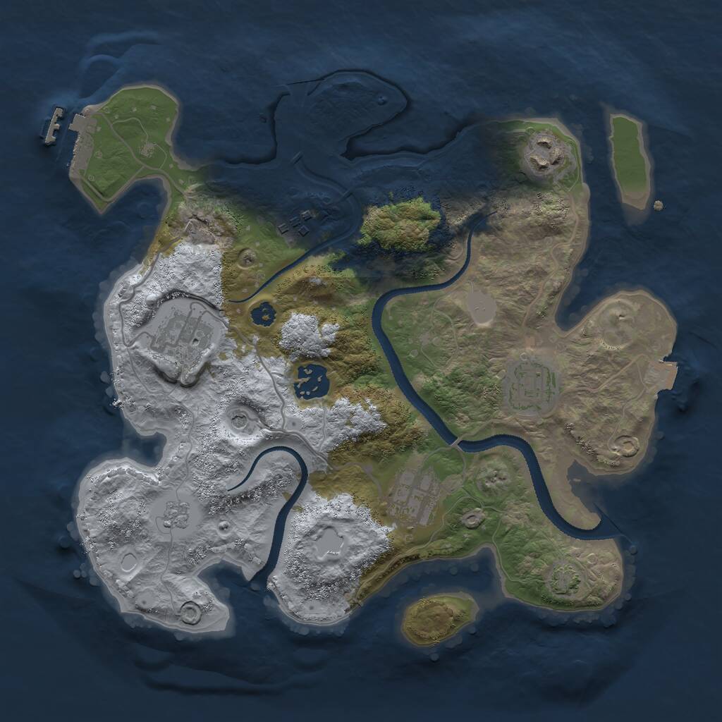Rust Map: Procedural Map, Size: 3000, Seed: 24002, 11 Monuments