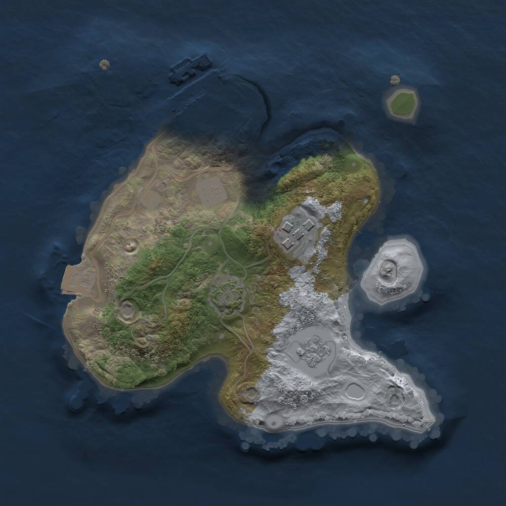 Rust Map: Procedural Map, Size: 2000, Seed: 749154930, 5 Monuments