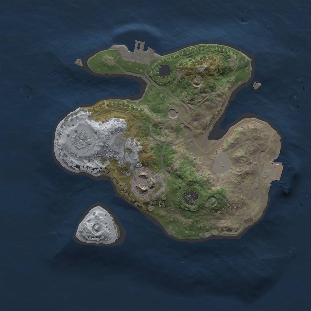 Rust Map: Procedural Map, Size: 2000, Seed: 1778441183, 7 Monuments