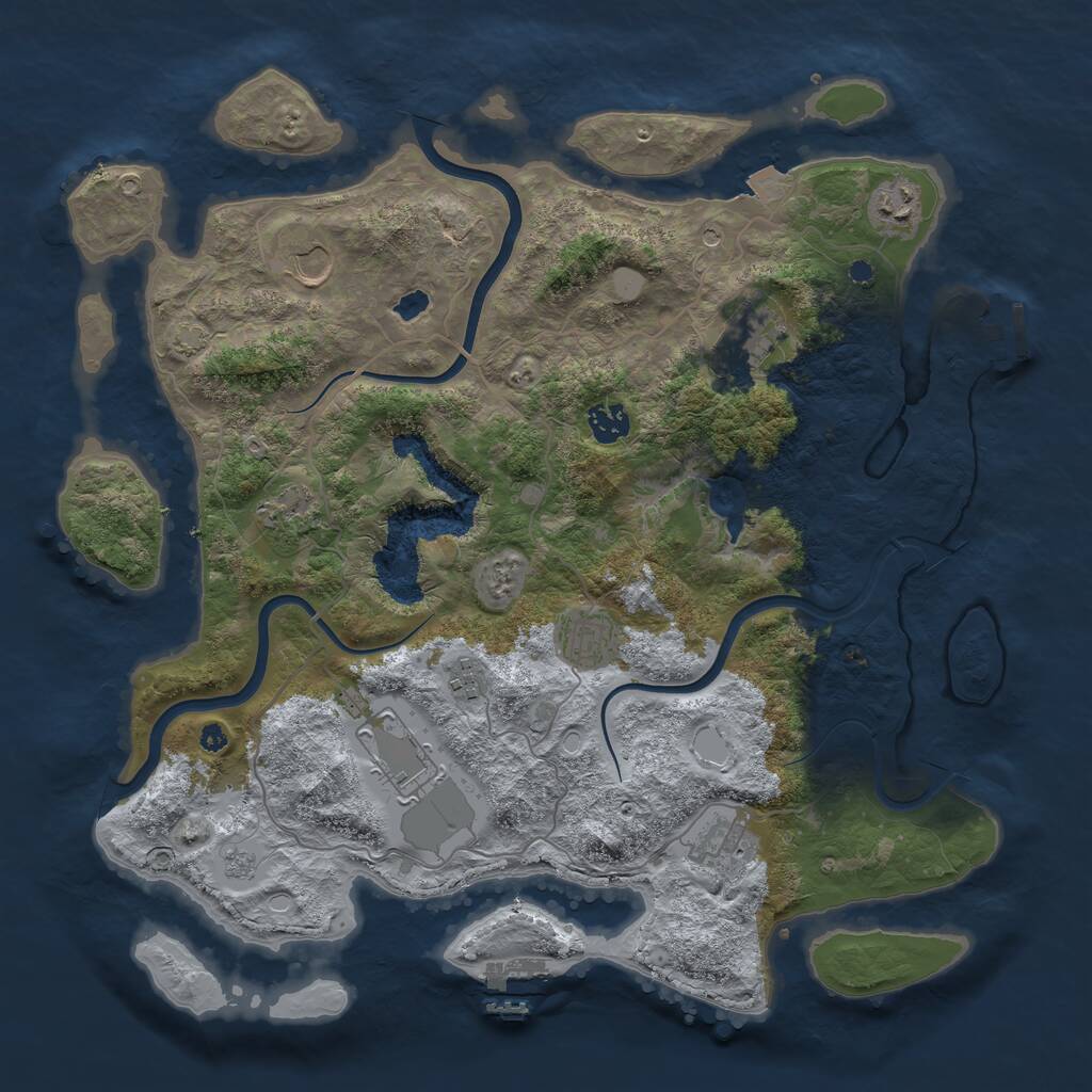 Rust Map: Procedural Map, Size: 4000, Seed: 26214199, 15 Monuments