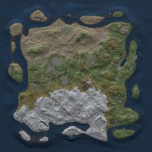 Thumbnail Rust Map: Procedural Map, Size: 4000, Seed: 26214199, 17 Monuments