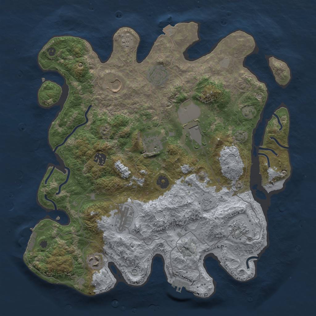 Rust Map: Procedural Map, Size: 3750, Seed: 14462, 17 Monuments