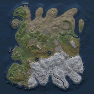 Thumbnail Rust Map: Procedural Map, Size: 3500, Seed: 14462, 15 Monuments