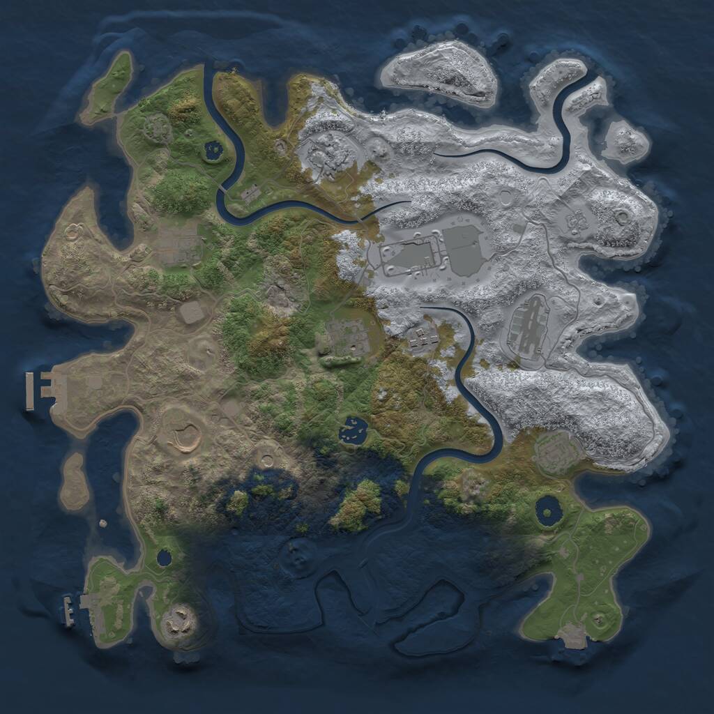 Rust Map: Procedural Map, Size: 3750, Seed: 196, 16 Monuments