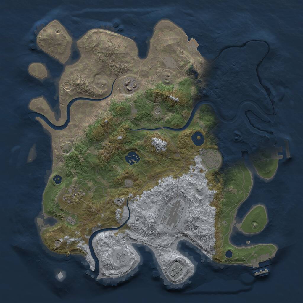 Rust Map: Procedural Map, Size: 3400, Seed: 12954689, 12 Monuments