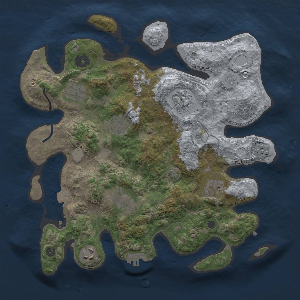 Rust Map: Procedural Map, Size: 3250, Seed: 196, 14 Monuments