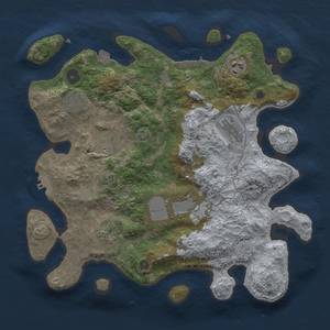 Thumbnail Rust Map: Procedural Map, Size: 3500, Seed: 1036822225, 14 Monuments