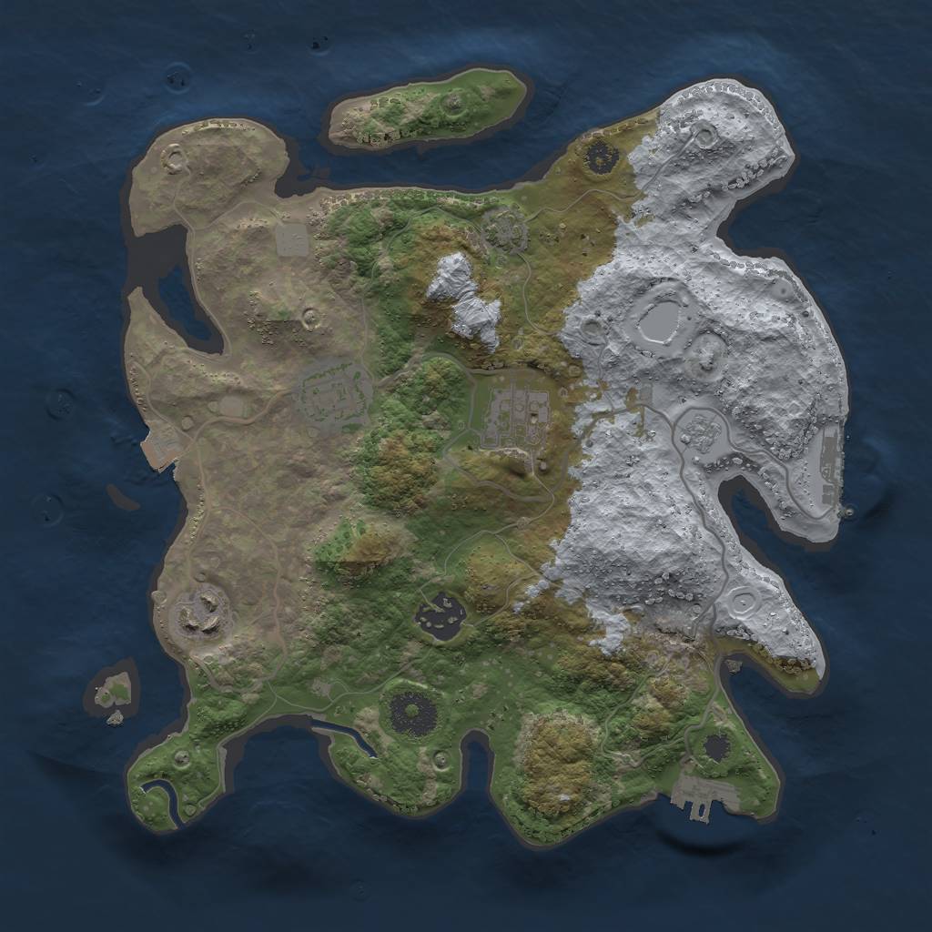 Rust Map: Procedural Map, Size: 3000, Seed: 1546065313, 11 Monuments