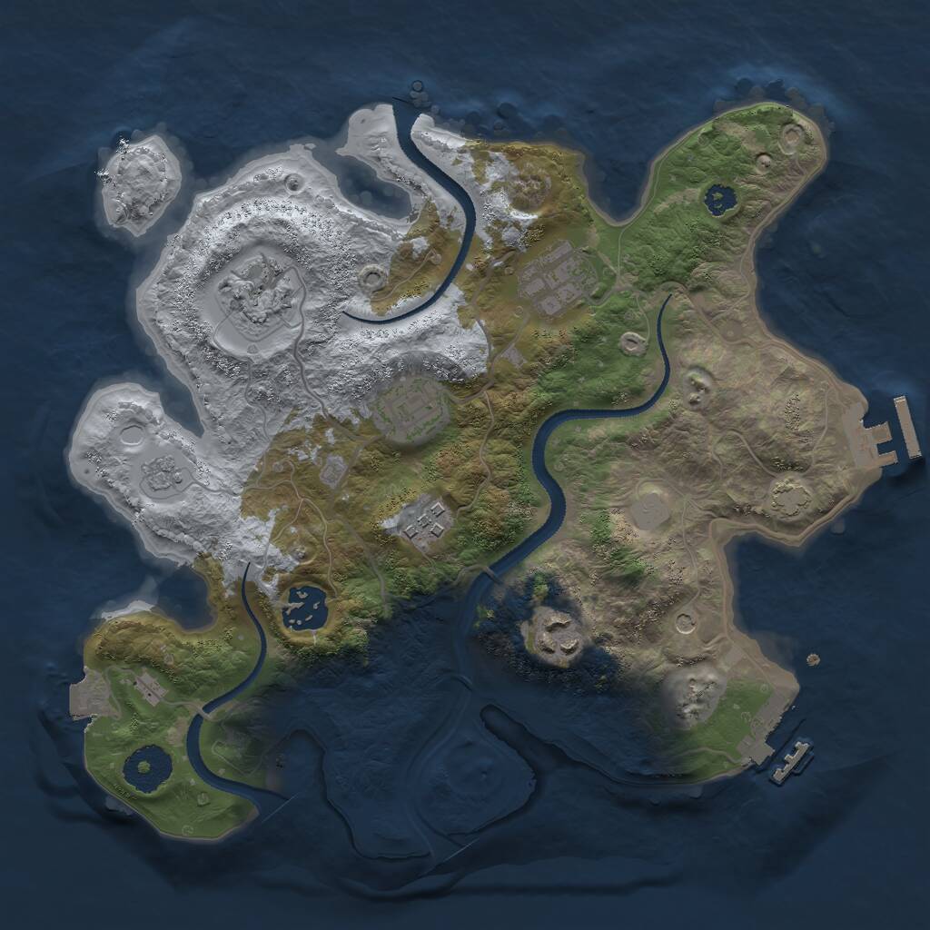 Rust Map: Procedural Map, Size: 3000, Seed: 75648, 12 Monuments