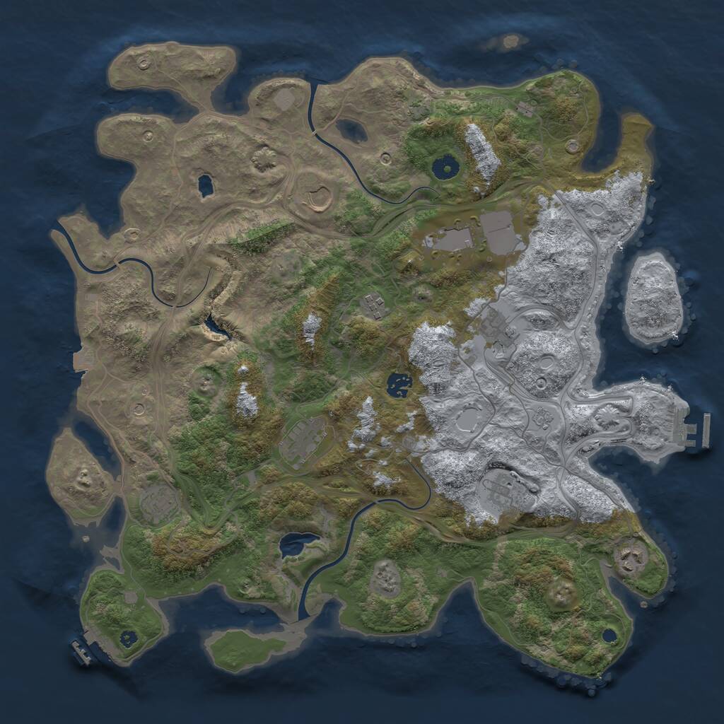 Rust Map: Procedural Map, Size: 4250, Seed: 781469493, 15 Monuments