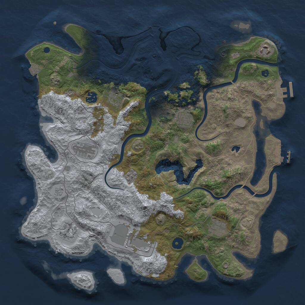 Rust Map: Procedural Map, Size: 4000, Seed: 924948512, 15 Monuments