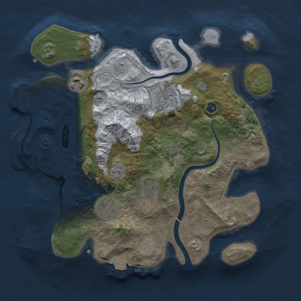 Rust Map: Procedural Map, Size: 3000, Seed: 10618, 10 Monuments