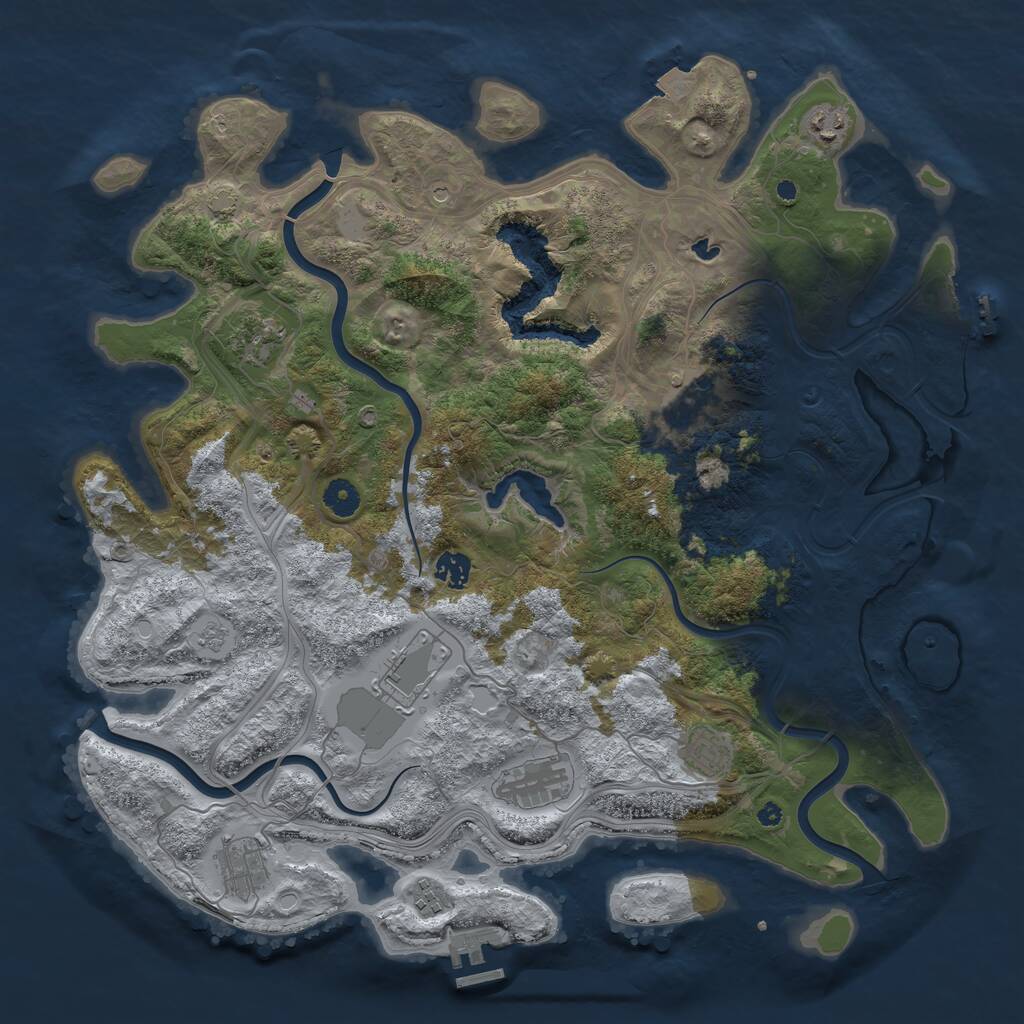 Rust Map: Procedural Map, Size: 4250, Seed: 275837342, 15 Monuments