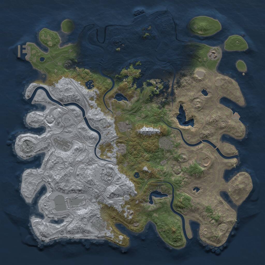 Rust Map: Procedural Map, Size: 4500, Seed: 10101, 17 Monuments