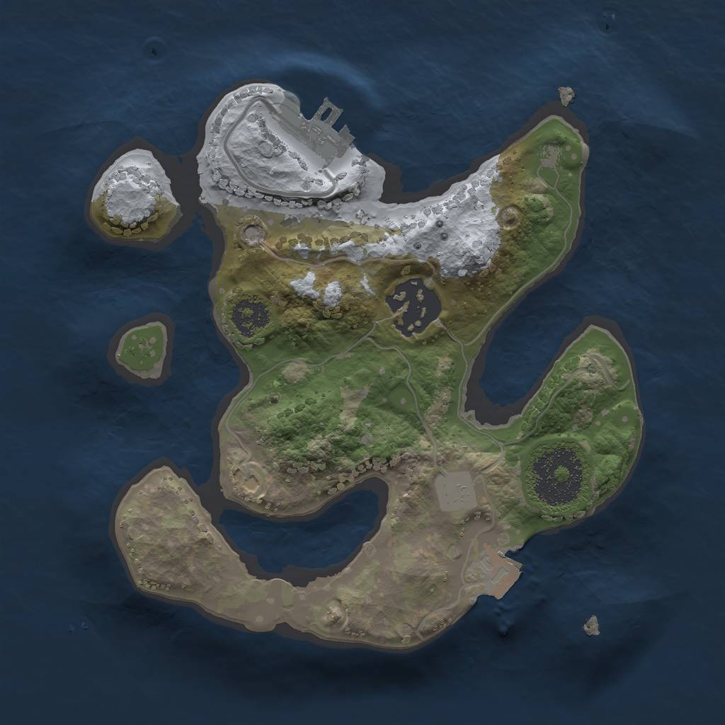 Rust Map: Procedural Map, Size: 2000, Seed: 56436, 5 Monuments