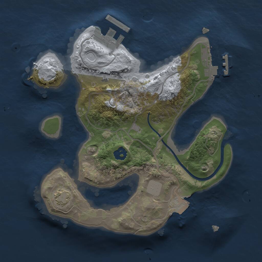 Rust Map: Procedural Map, Size: 2000, Seed: 56436, 4 Monuments