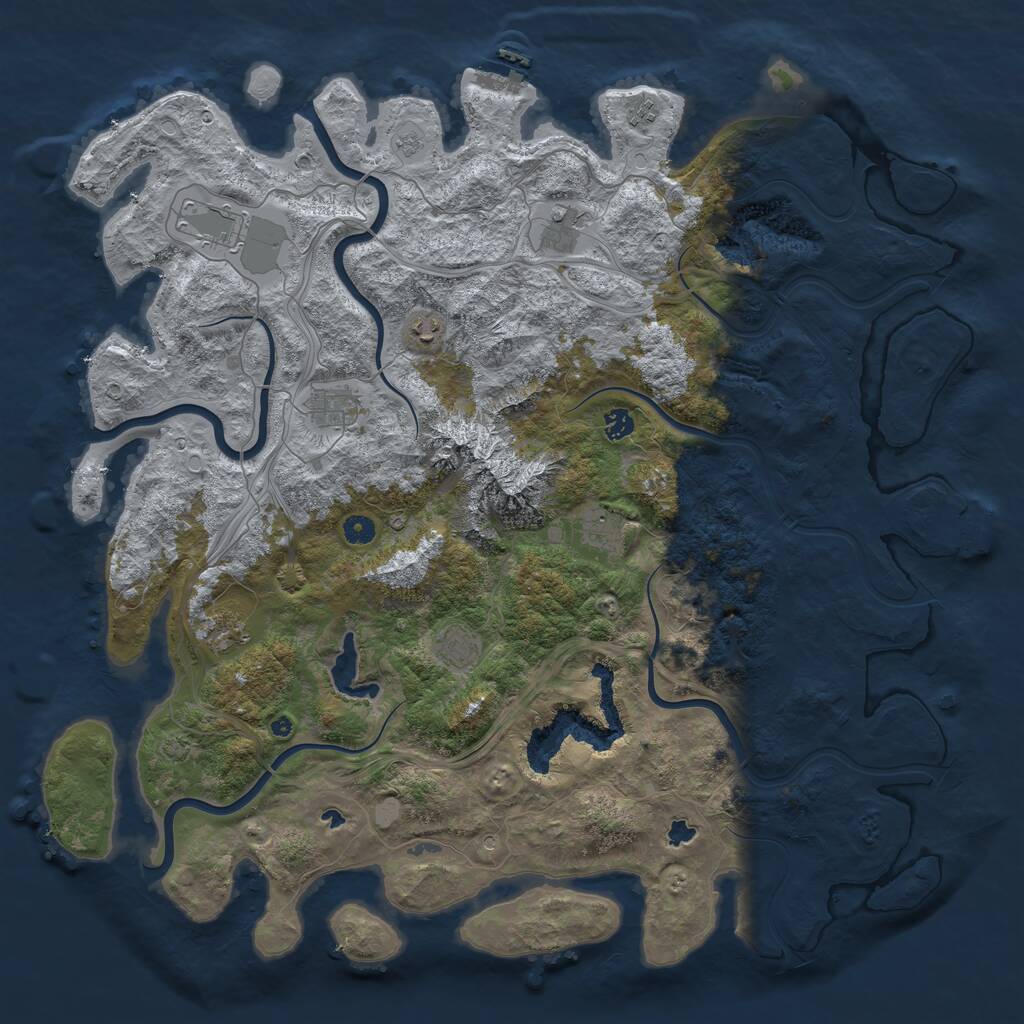 Rust Map: Procedural Map, Size: 5000, Seed: 13062024, 15 Monuments