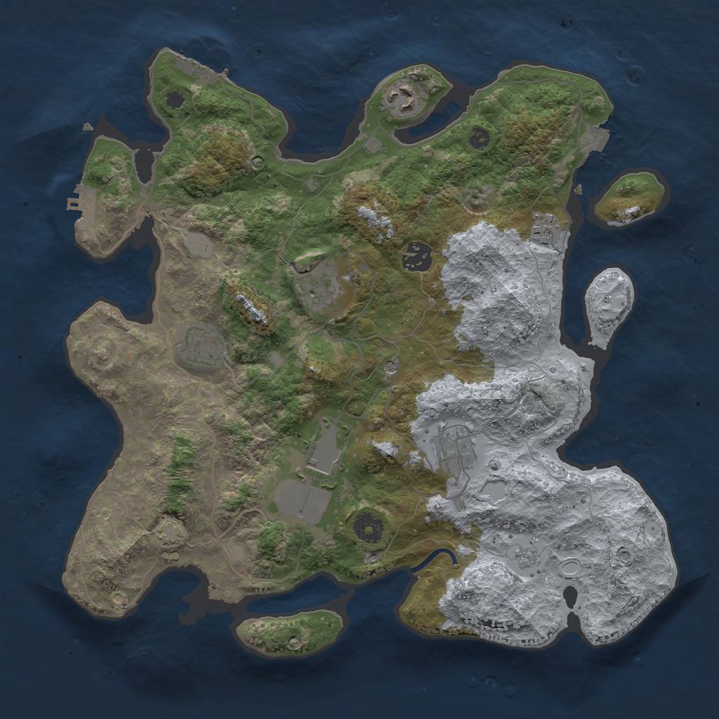 Rust Map: Procedural Map, Size: 3550, Seed: 1487761254, 15 Monuments