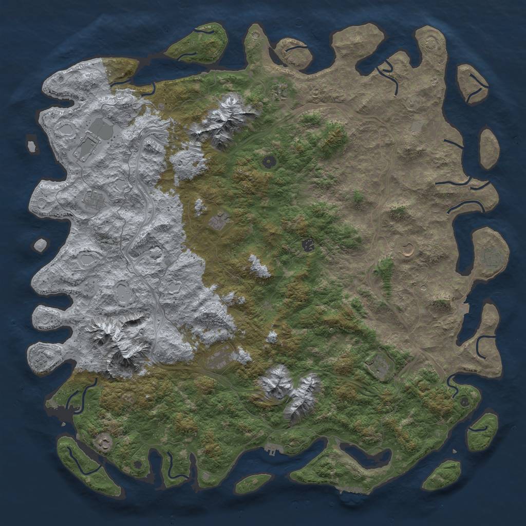 Rust Map: Procedural Map, Size: 6000, Seed: 1485191582, 19 Monuments