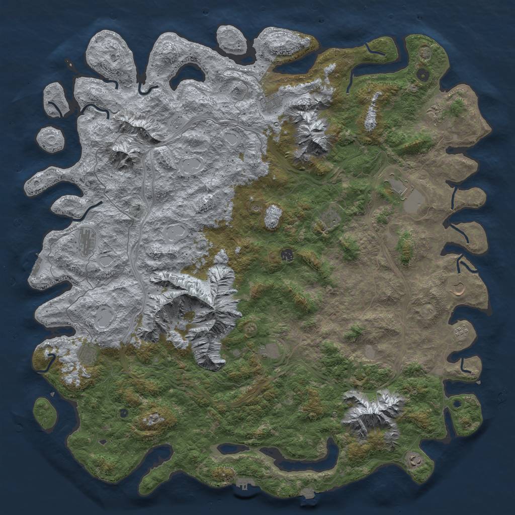 Rust Map: Procedural Map, Size: 6000, Seed: 1009546976, 19 Monuments